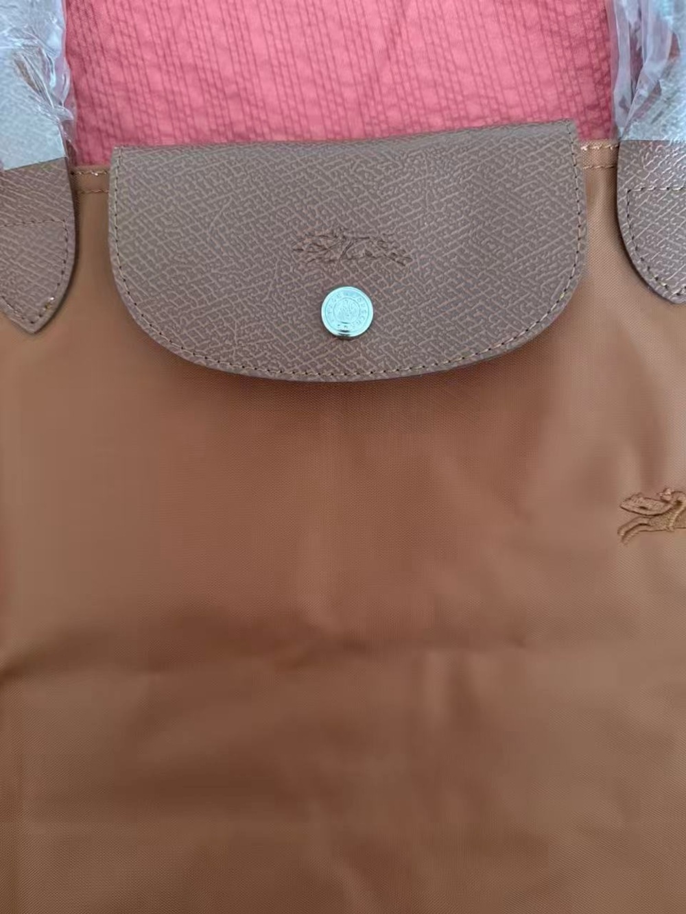 Cognac Longchamp Le Pliage Large Shoulder Bag - Picture 7 of 8